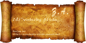 Závodszky Alida névjegykártya